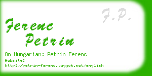 ferenc petrin business card